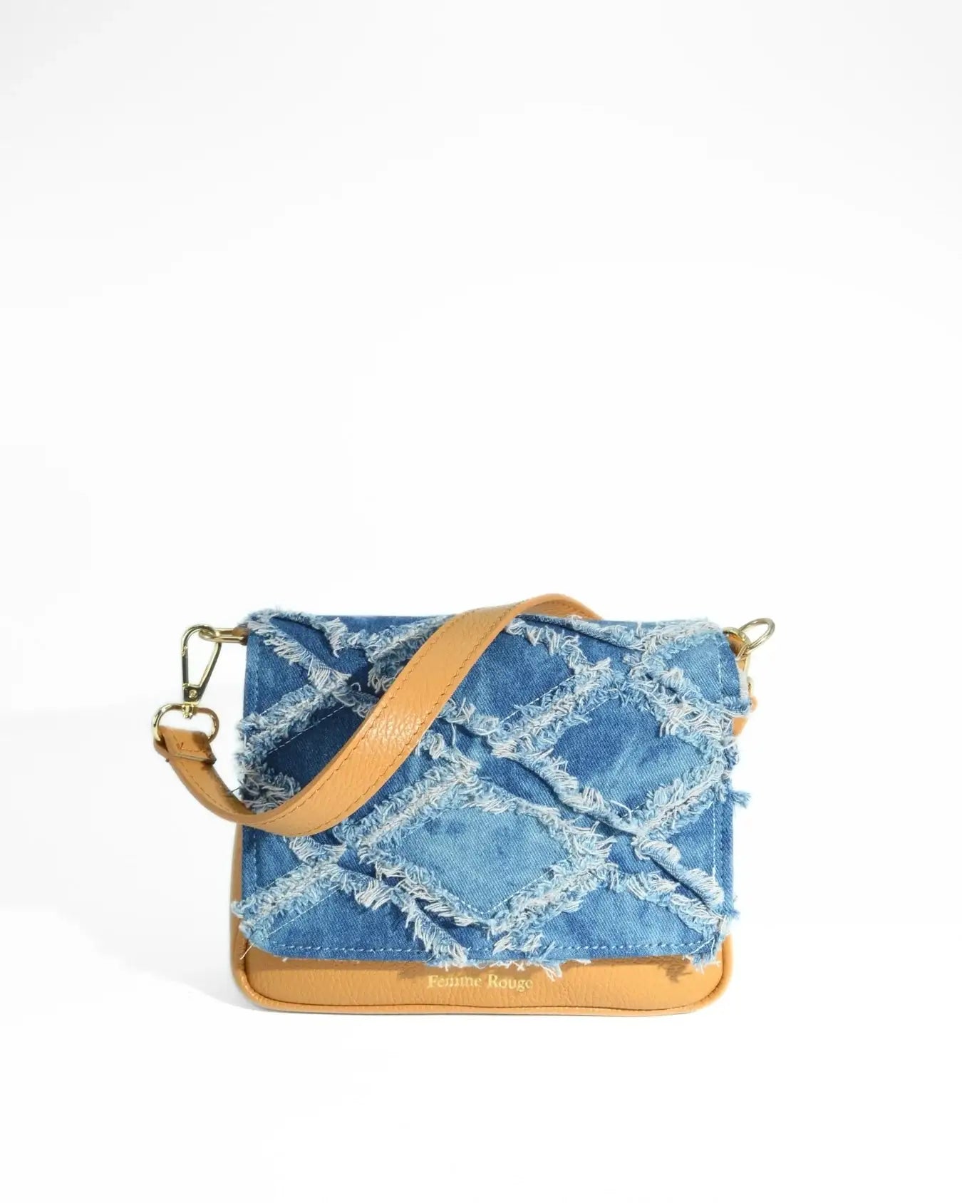 DENIM POUCH | COGNAC