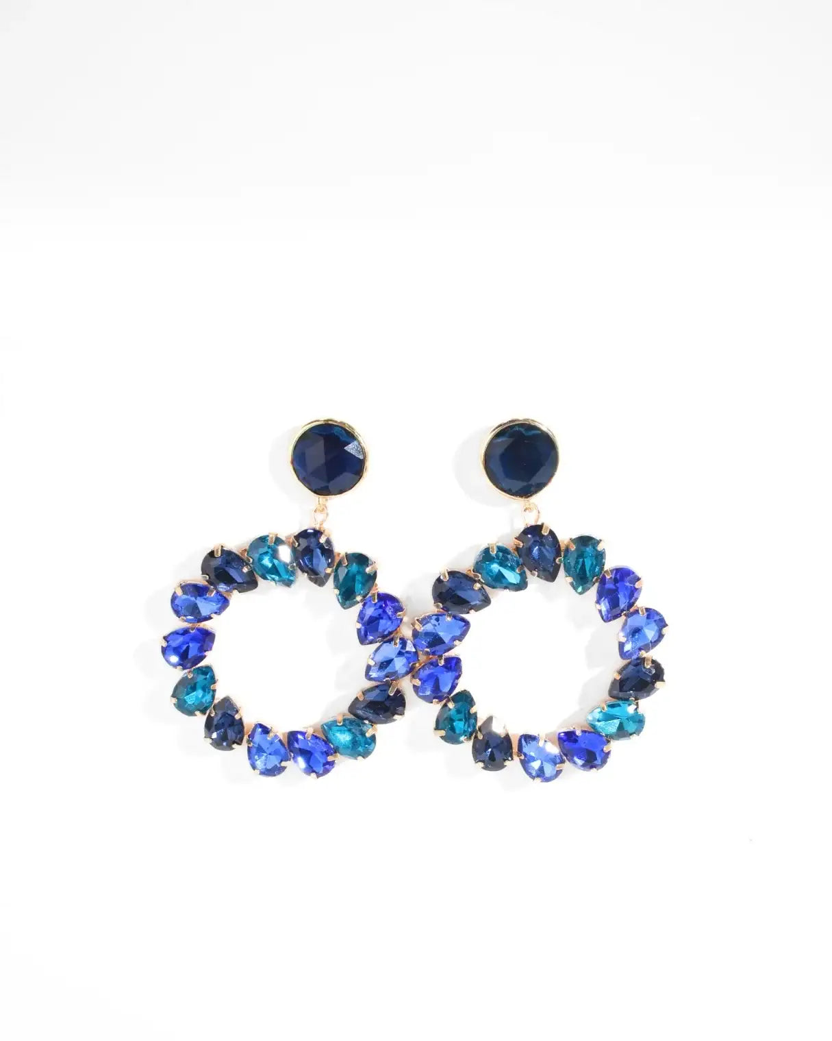 CIRCLE RHINESTONE EARRING | FUCHSIA