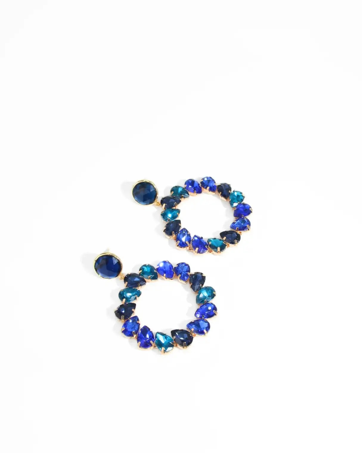 CIRCLE RHINESTONE EARRING | FUCHSIA