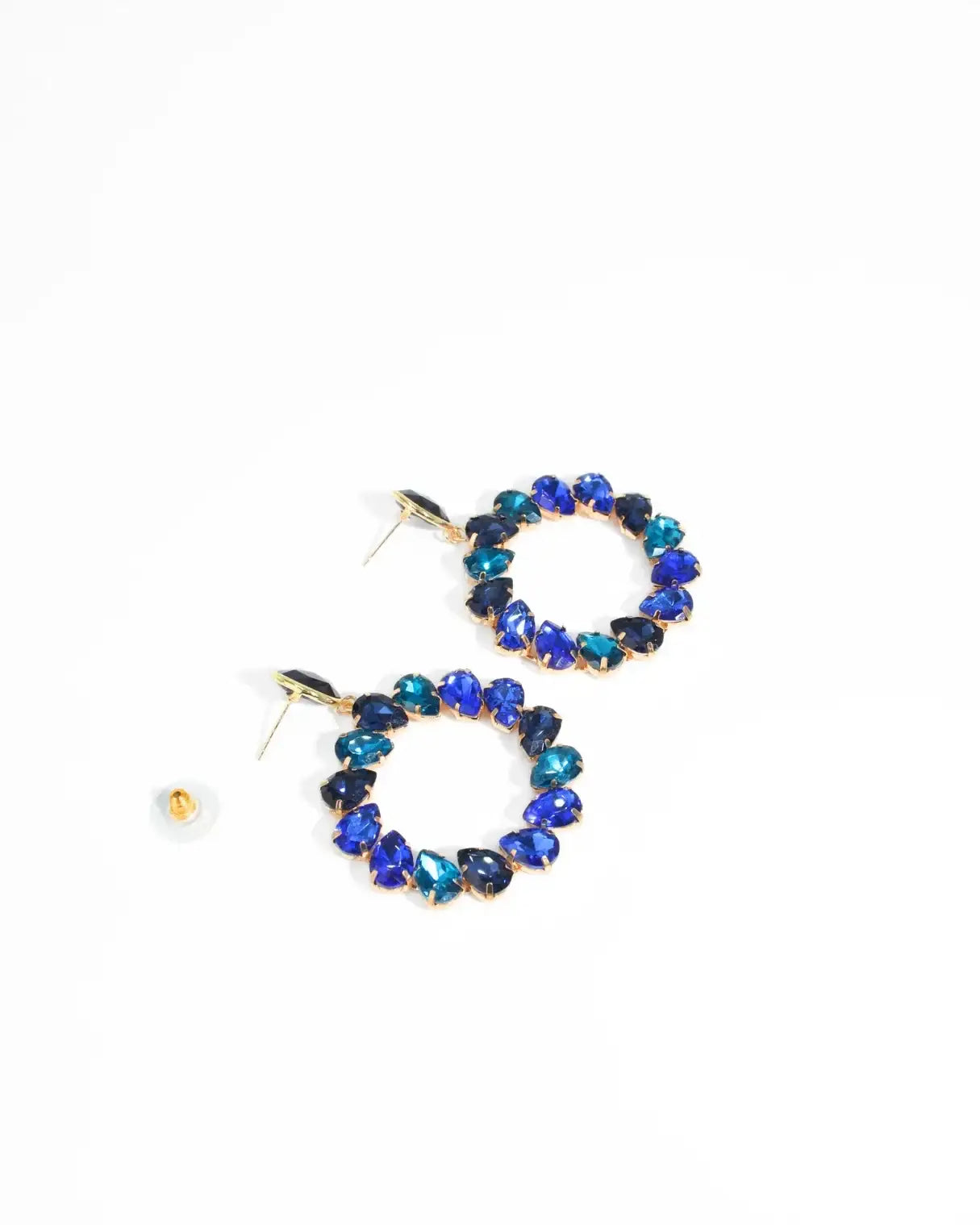CIRCLE RHINESTONE EARRING | FUCHSIA