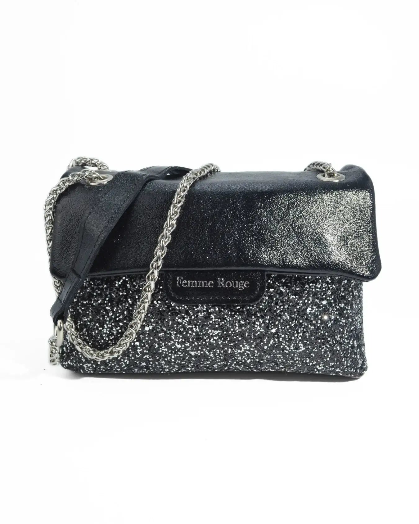 GLITTER CLUTCH BAG | BLACK