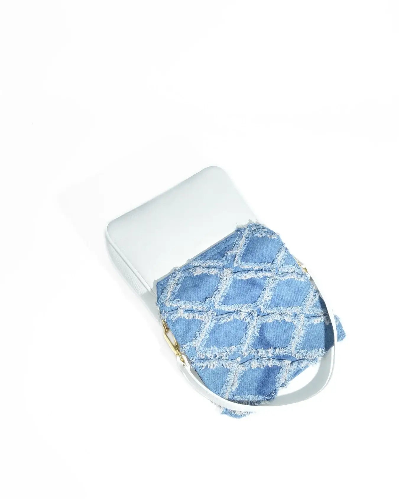 DENIM CLUTCH BAG | WHITE