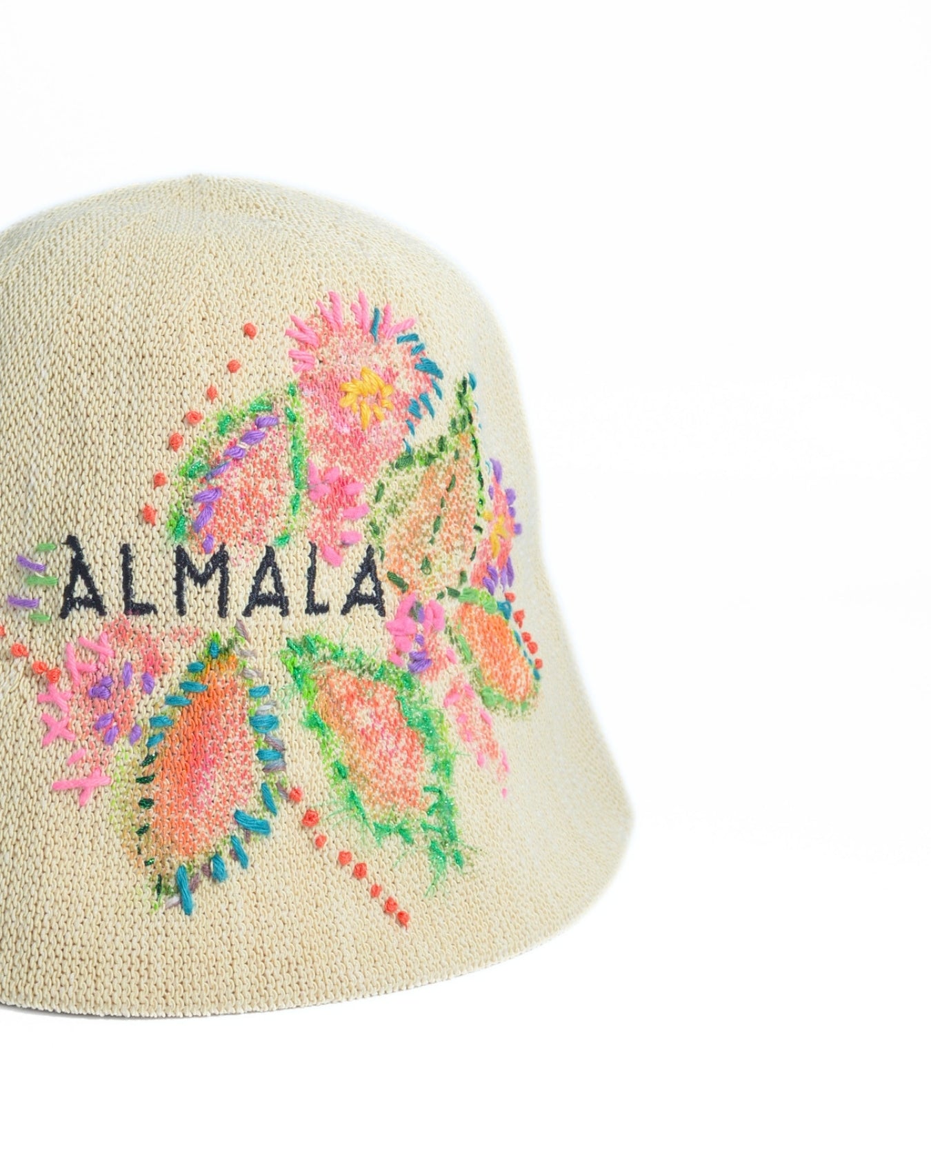 EMBROIDERED HAT | NATURAL-PINK