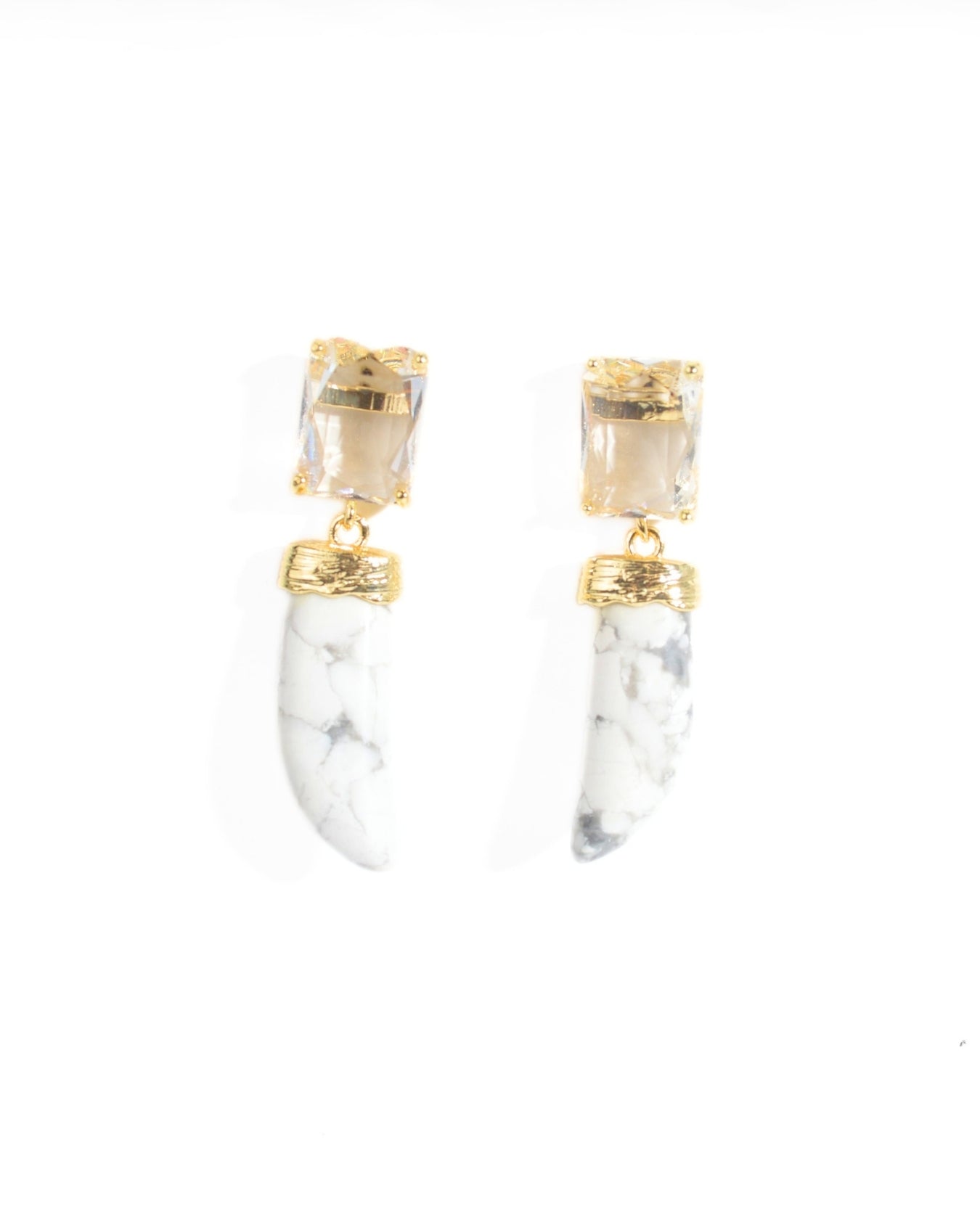 HORN EARRING - WHITE