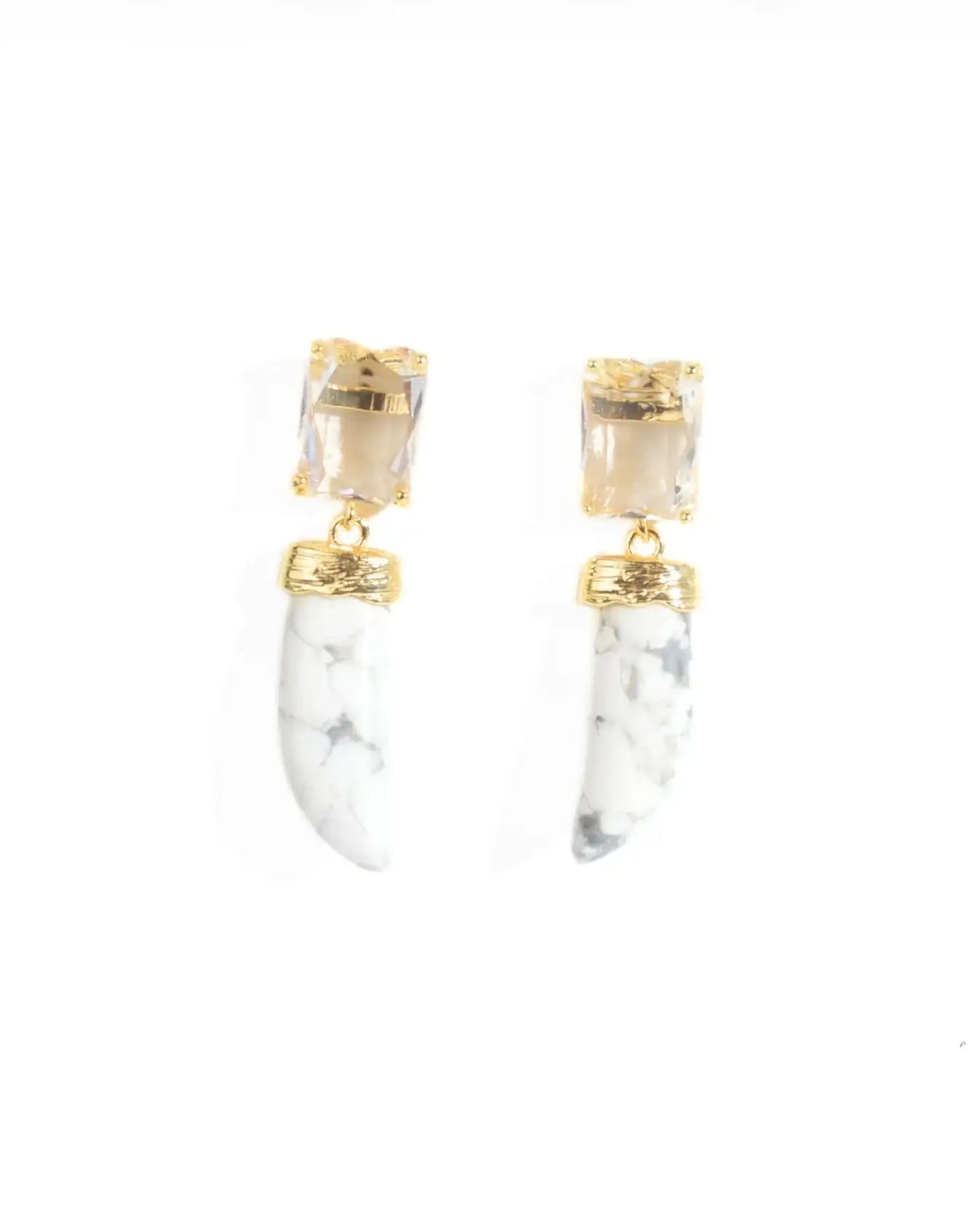 HORN EARRING - WHITE