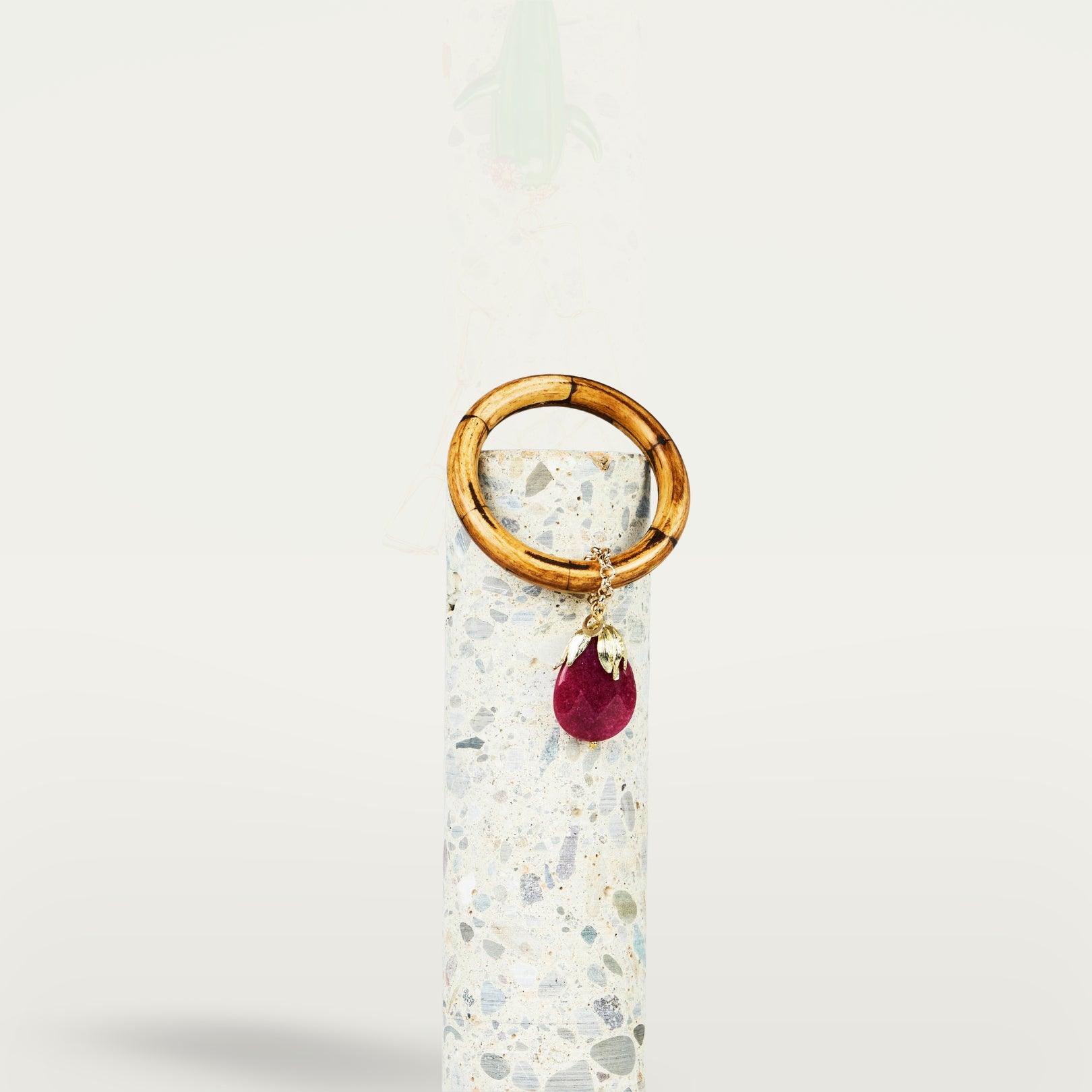 BRACCIALE DROP STONE NATURAL | BORDEAUX - Almala