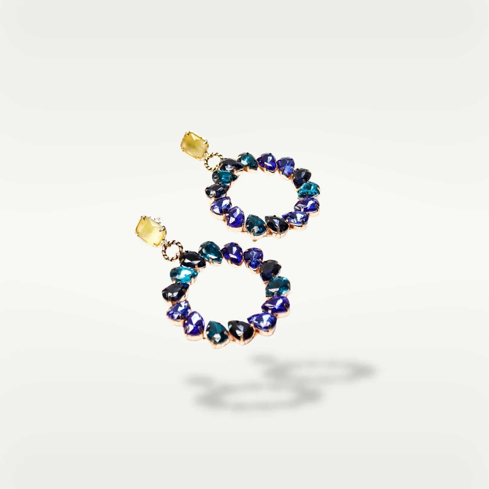 ORECCHINO CIRCLE STRASS | BLU - Almala