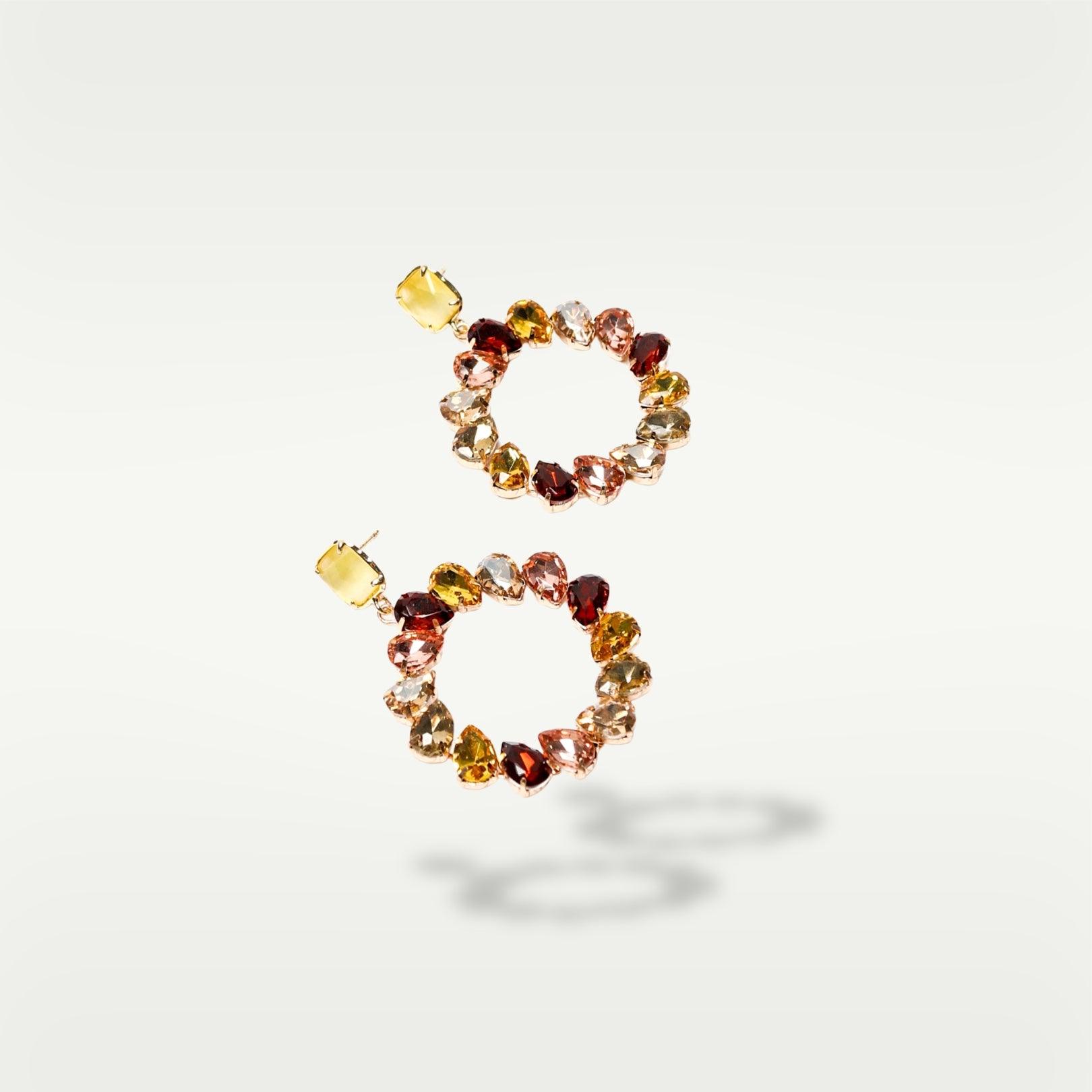 ORECCHINO CIRCLE STRASS | NATURALE - Almala