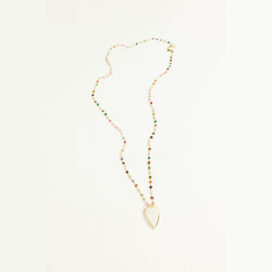 TOURMALINE HEART NECKLACE - WHITE