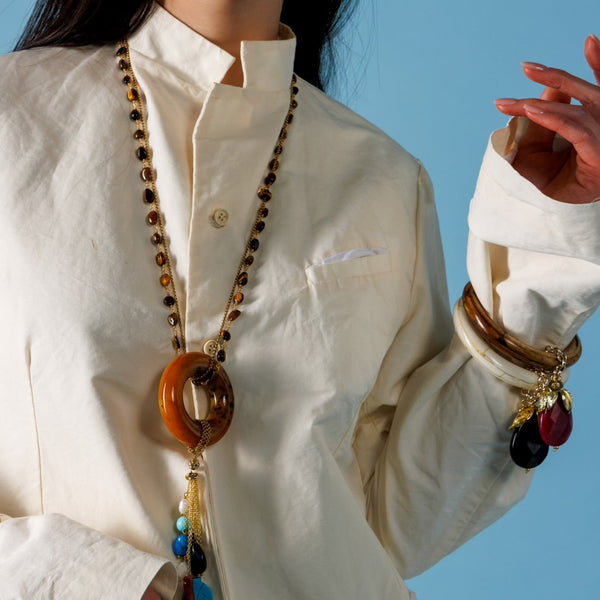 DROP STONE IVORY BRACELET