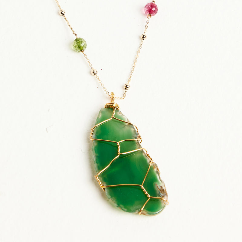 AGATE NECKLACE | GREEN