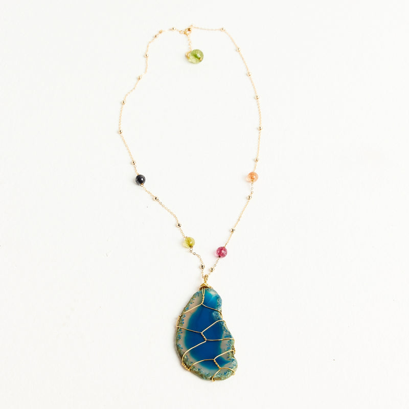 AGATE NECKLACE | BLUE