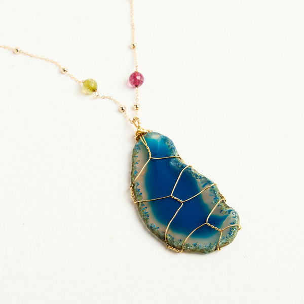 AGATE NECKLACE | BLUE