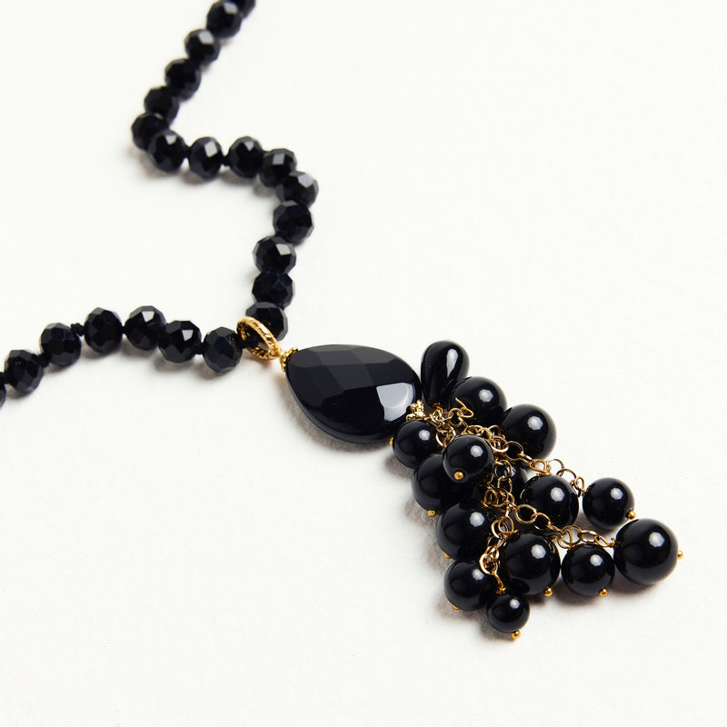 BUNCH SCARF NECKLACE - BLACK