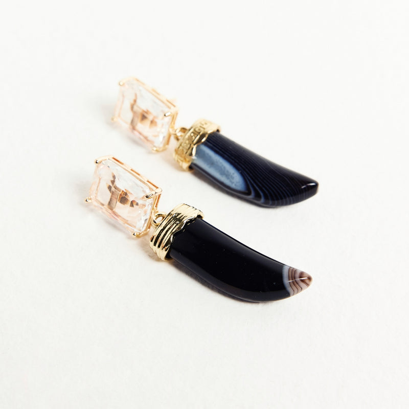 HORN EARRING - BLACK