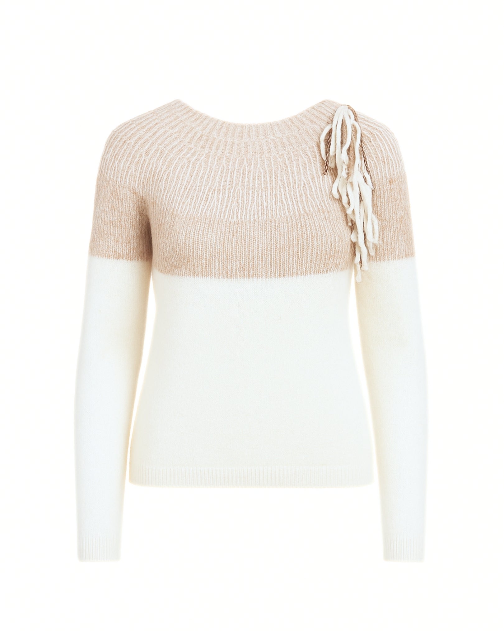 WOOL SWEATER WITH DETAILS | BEIGE