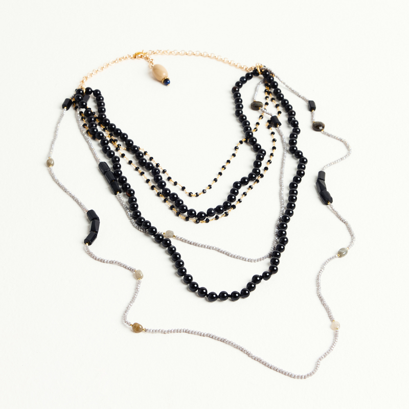 MULTI-STRAND NECKLACE | BLACK